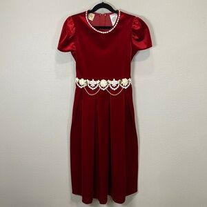 New moves vintage velvet red dress‎